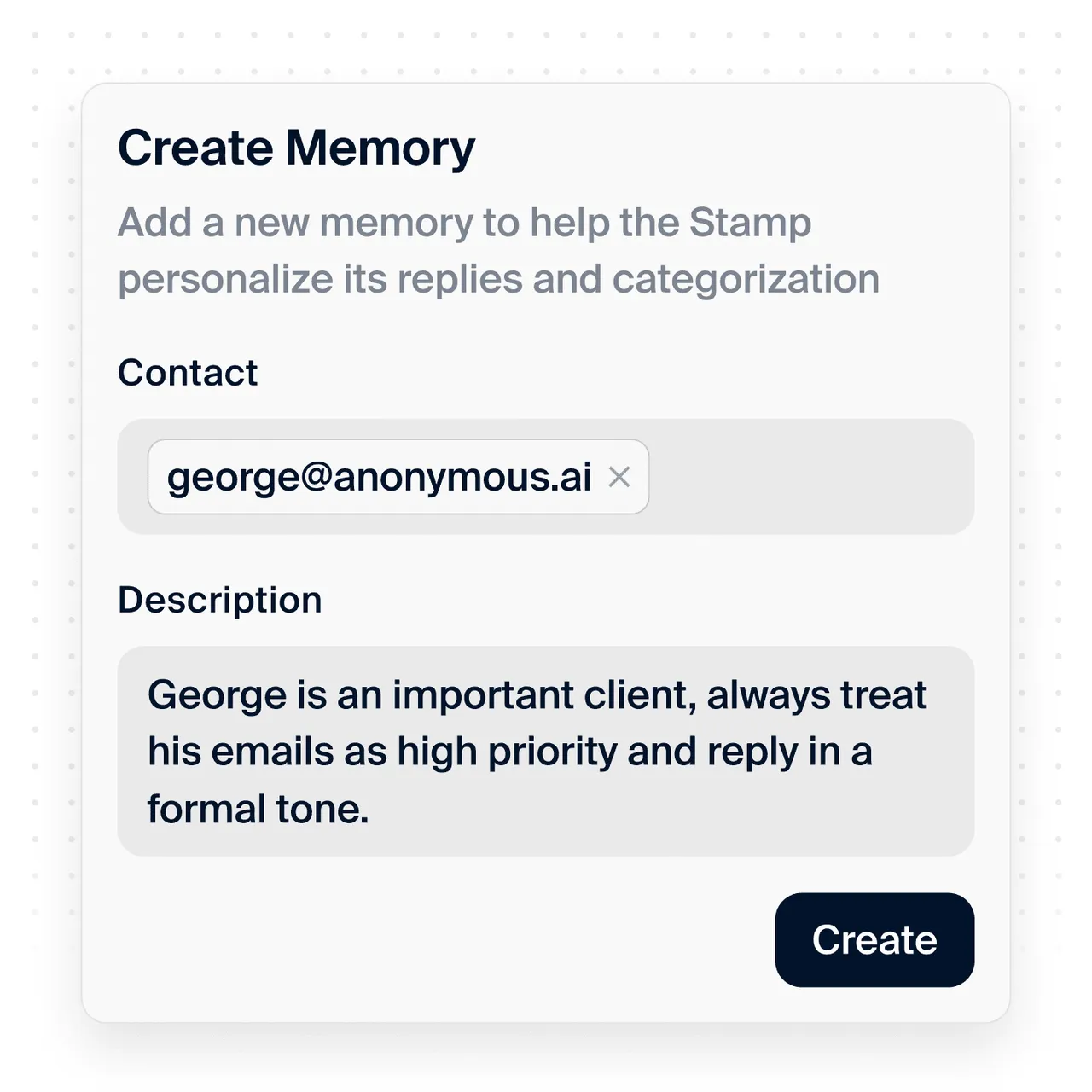 Stamp brand asset featured on stampmail.ai