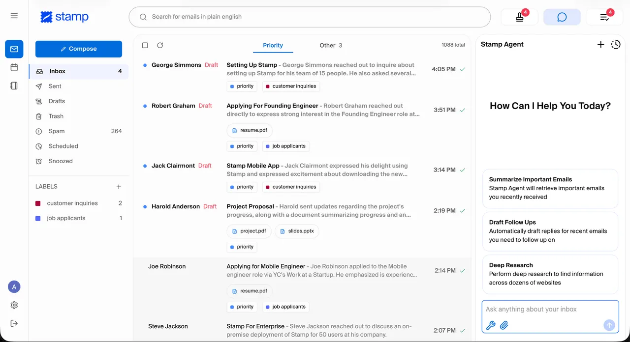 Stamp brand asset featured on stampmail.ai