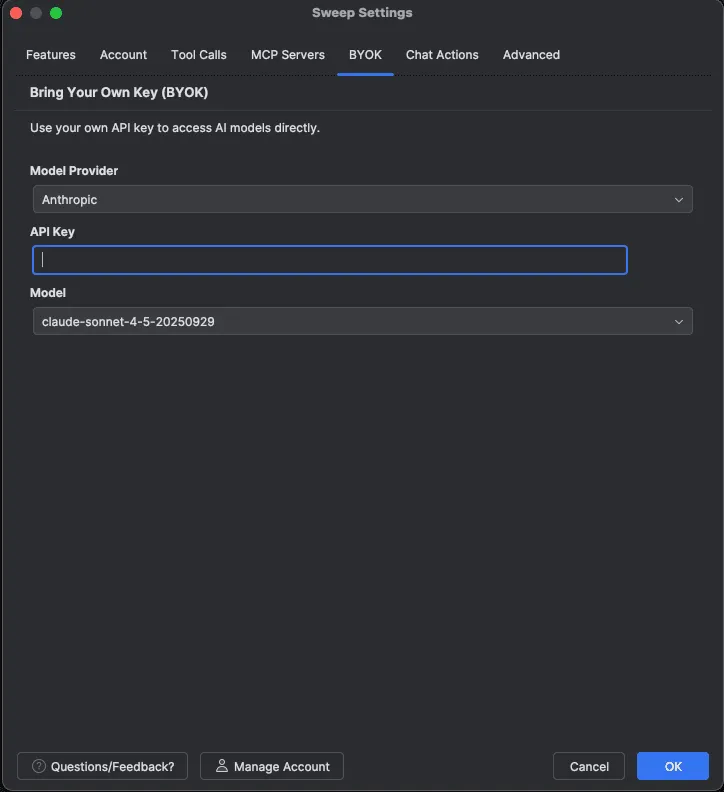Sweep brand asset featured on docs.sweep.dev
