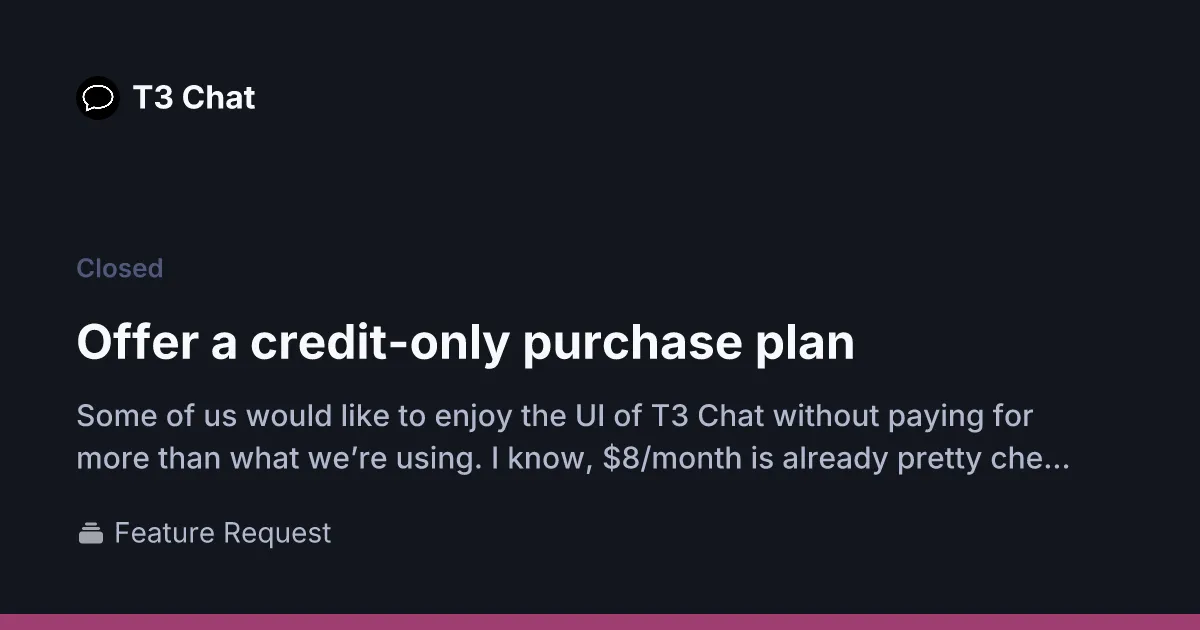 T3 Chat brand asset featured on feedback.t3.chat