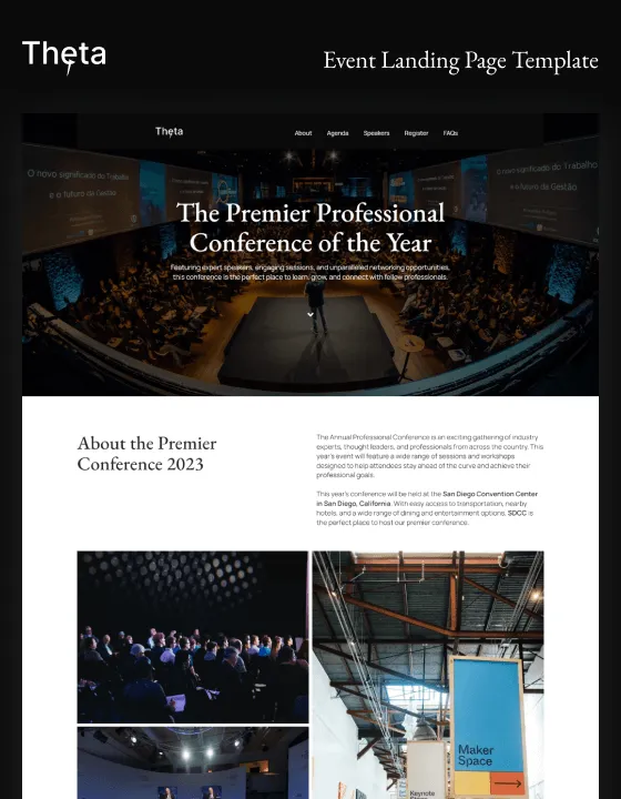 Theta brand asset featured on webflow.com