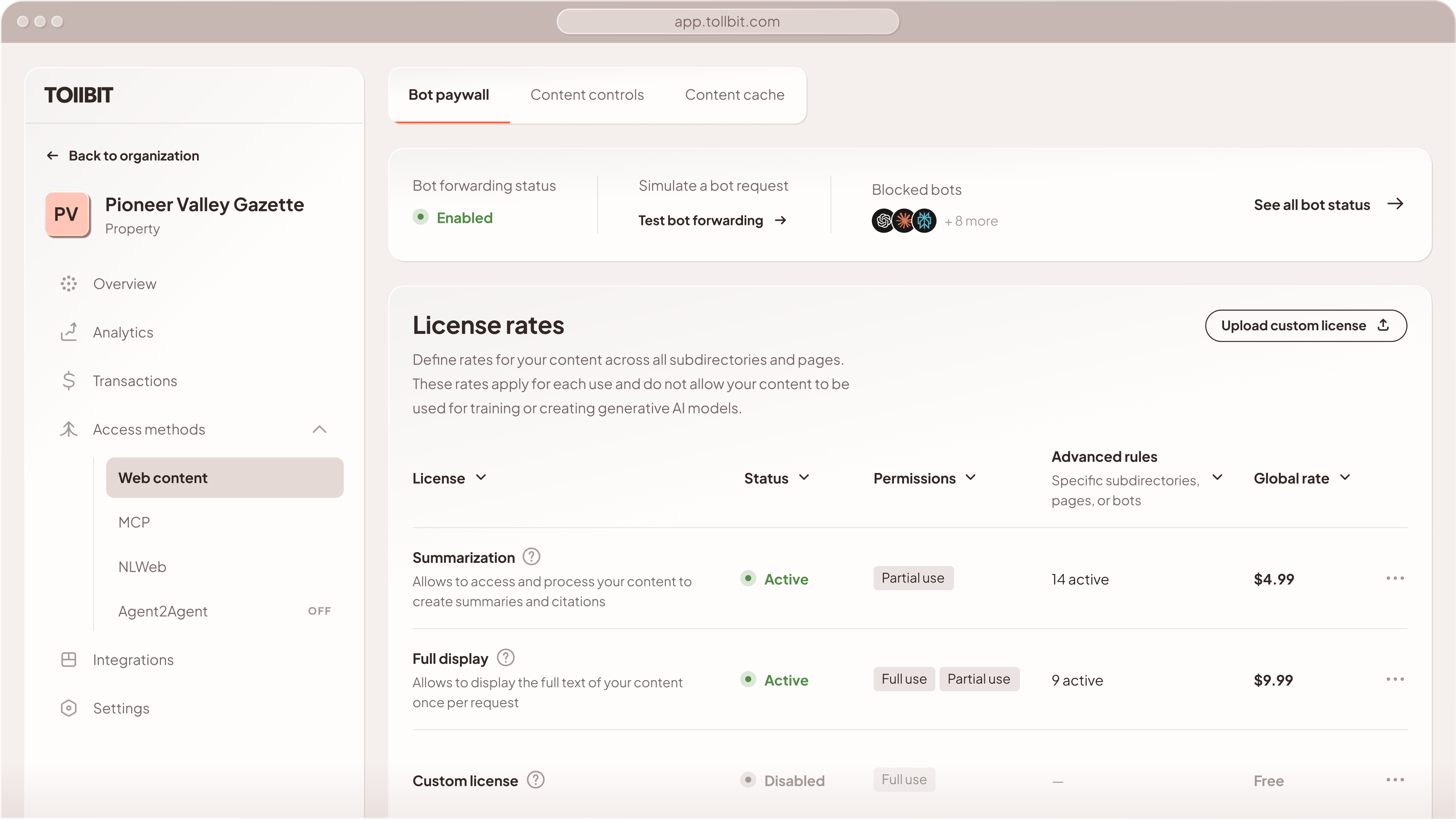 Tollbit brand asset featured on tollbit.com