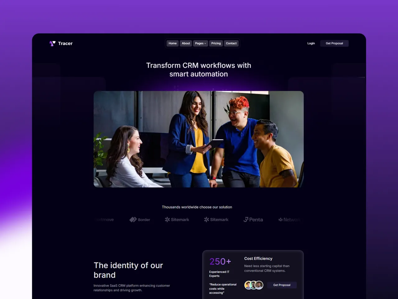 Tracer brand asset featured on framer.com