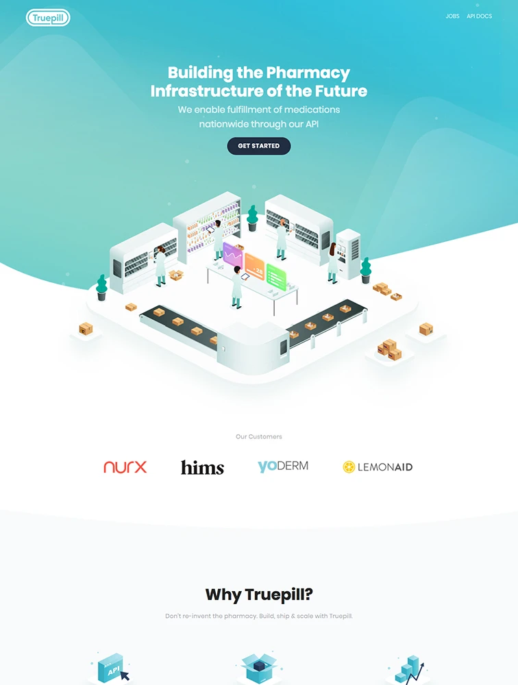 Truepill brand asset featured on lapa.ninja