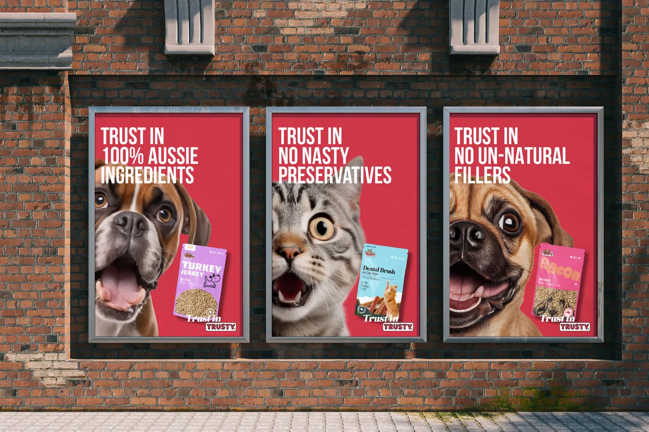 Trusty brand asset featured on adsoftheworld.com