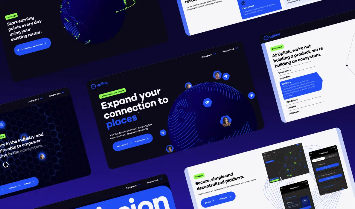 UpLink brand asset featured on itsoffbrand.com