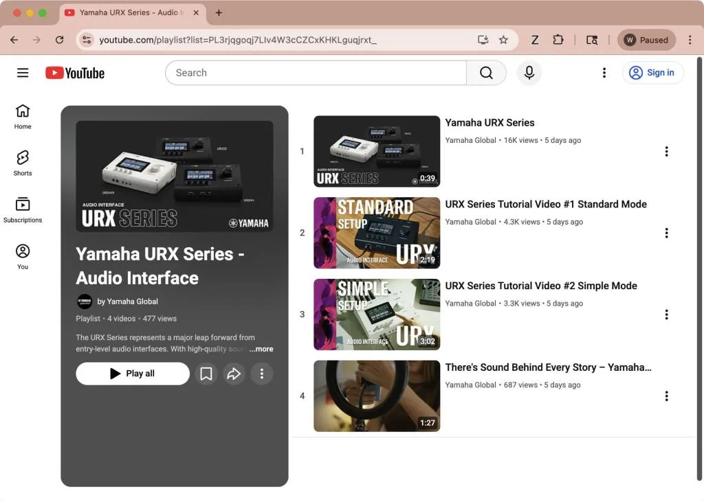 URX brand asset featured on sweetwater.com