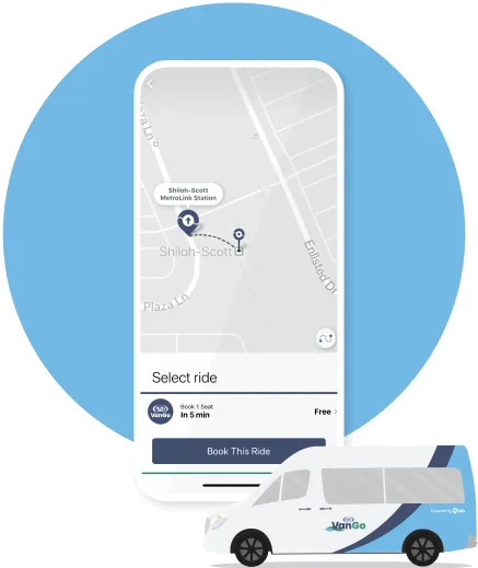 VanGo brand asset featured on city.ridewithvia.com