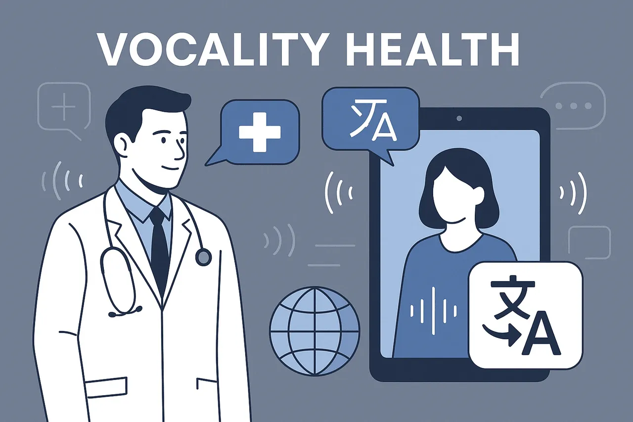 Vocality Health brand asset featured on hiretop.com