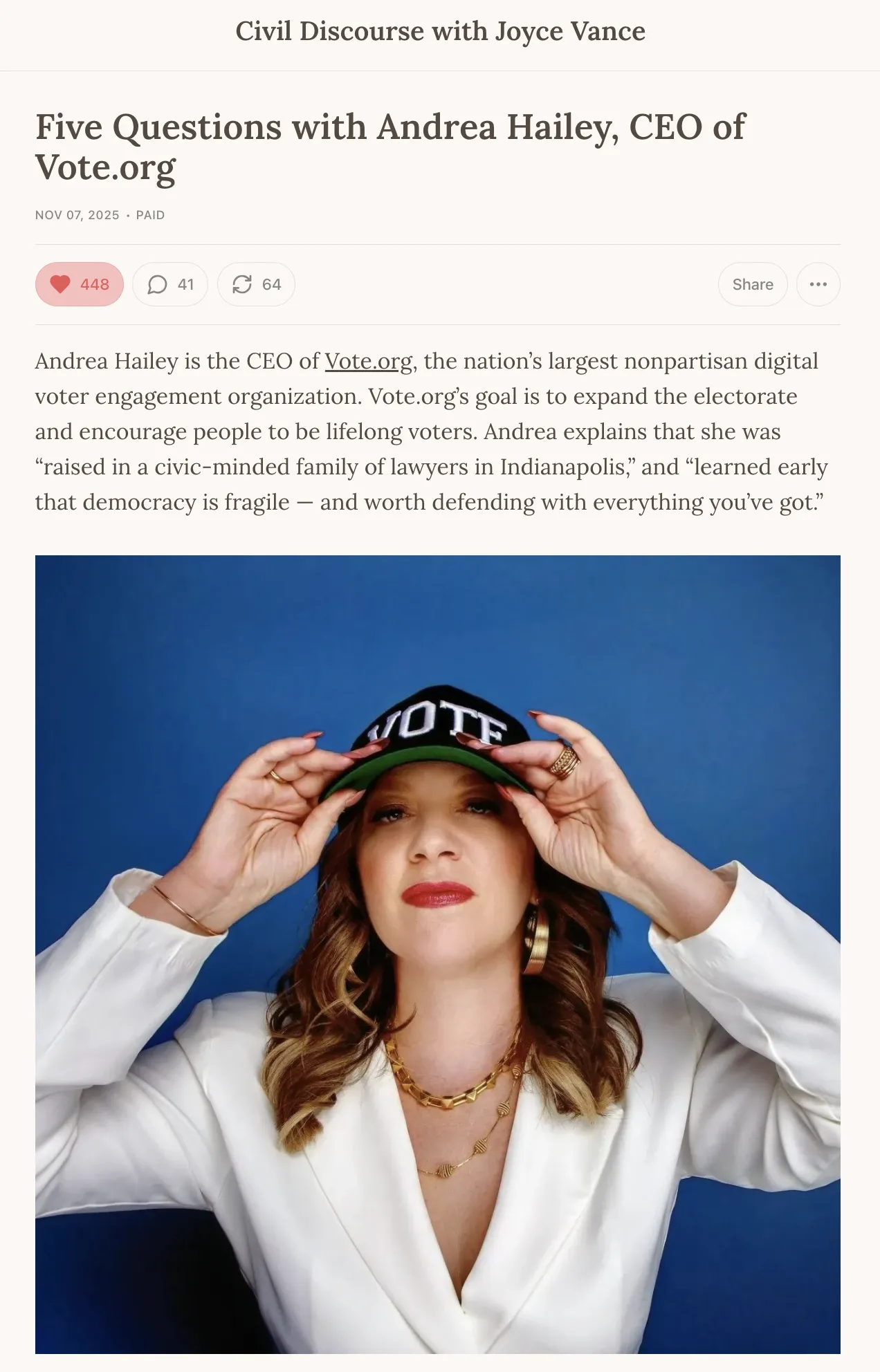 Vote.org brand asset featured on vote.org