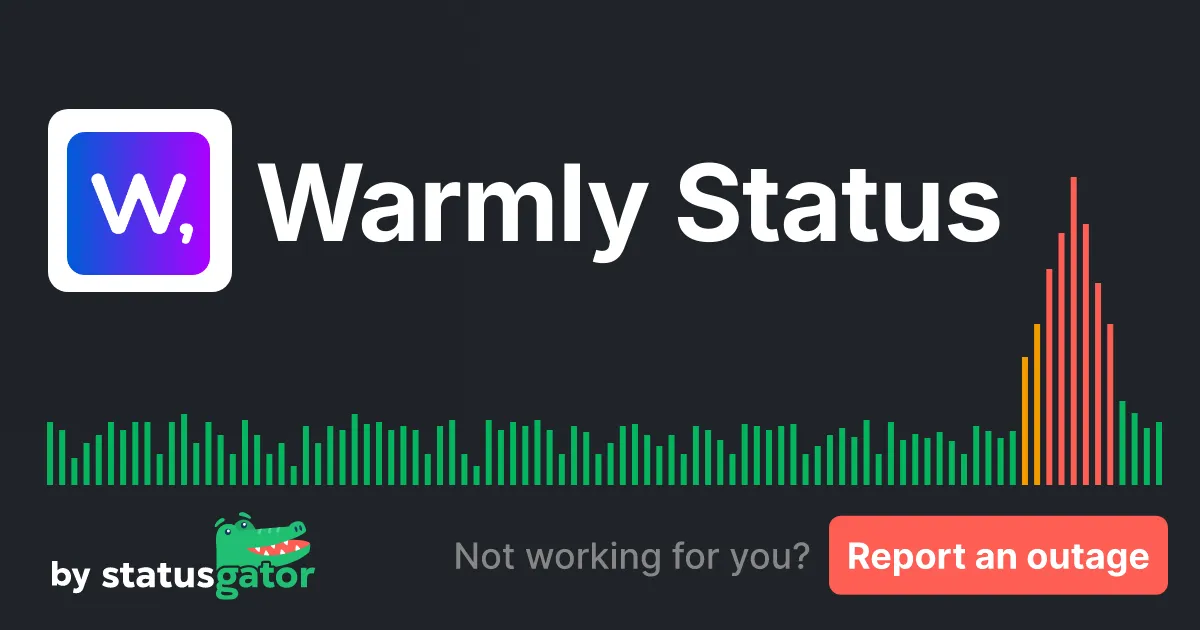 Warmly, brand asset featured on statusgator.com