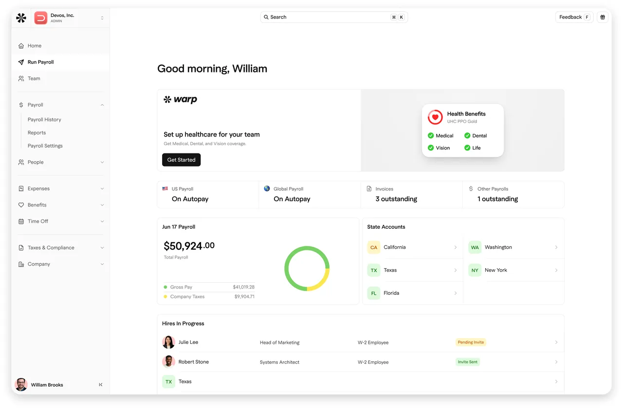 Warp (HR) brand asset featured on g2.com