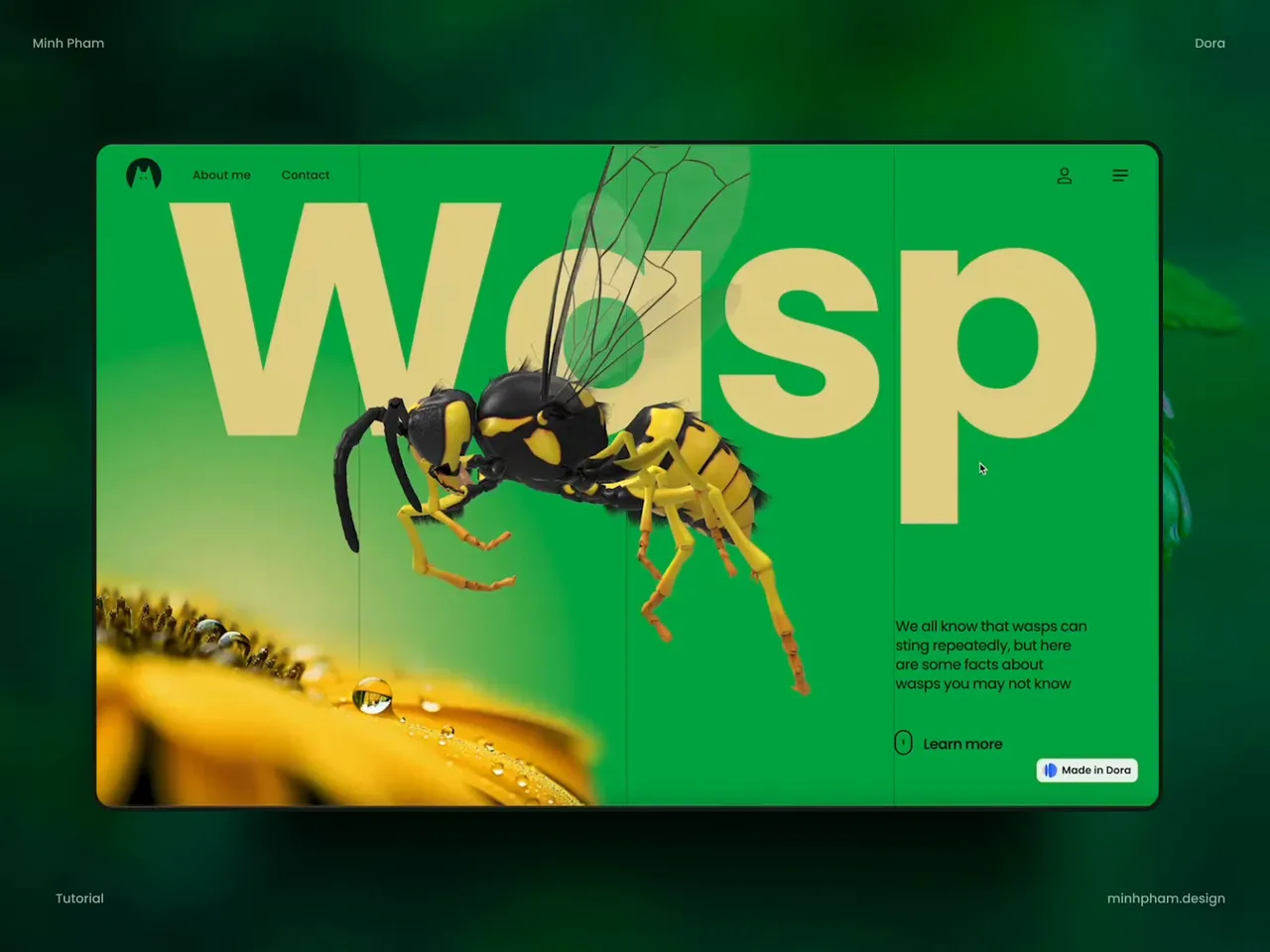 Wasp brand asset featured on dribbble.com