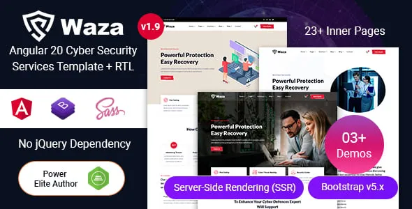 Waza brand asset featured on themeforest.net