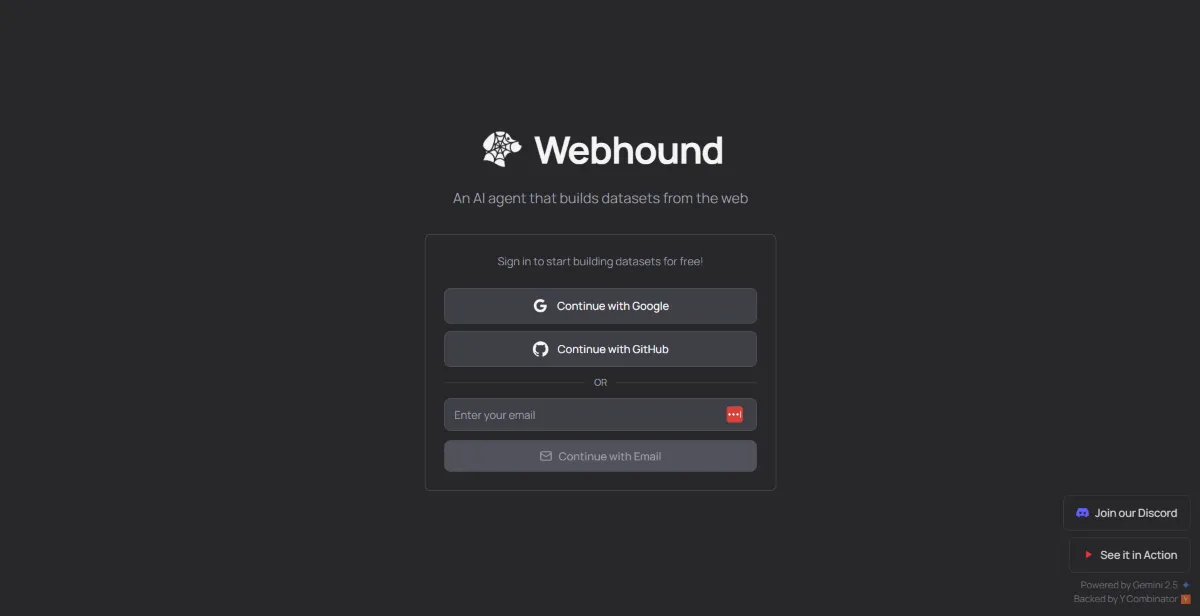 Webhound brand asset featured on fondo.com