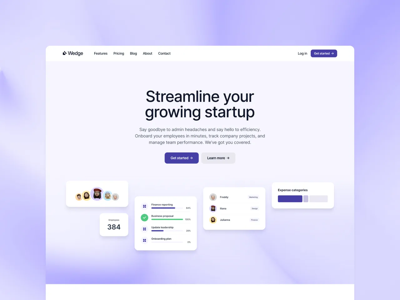 Wedge brand asset featured on framer.com