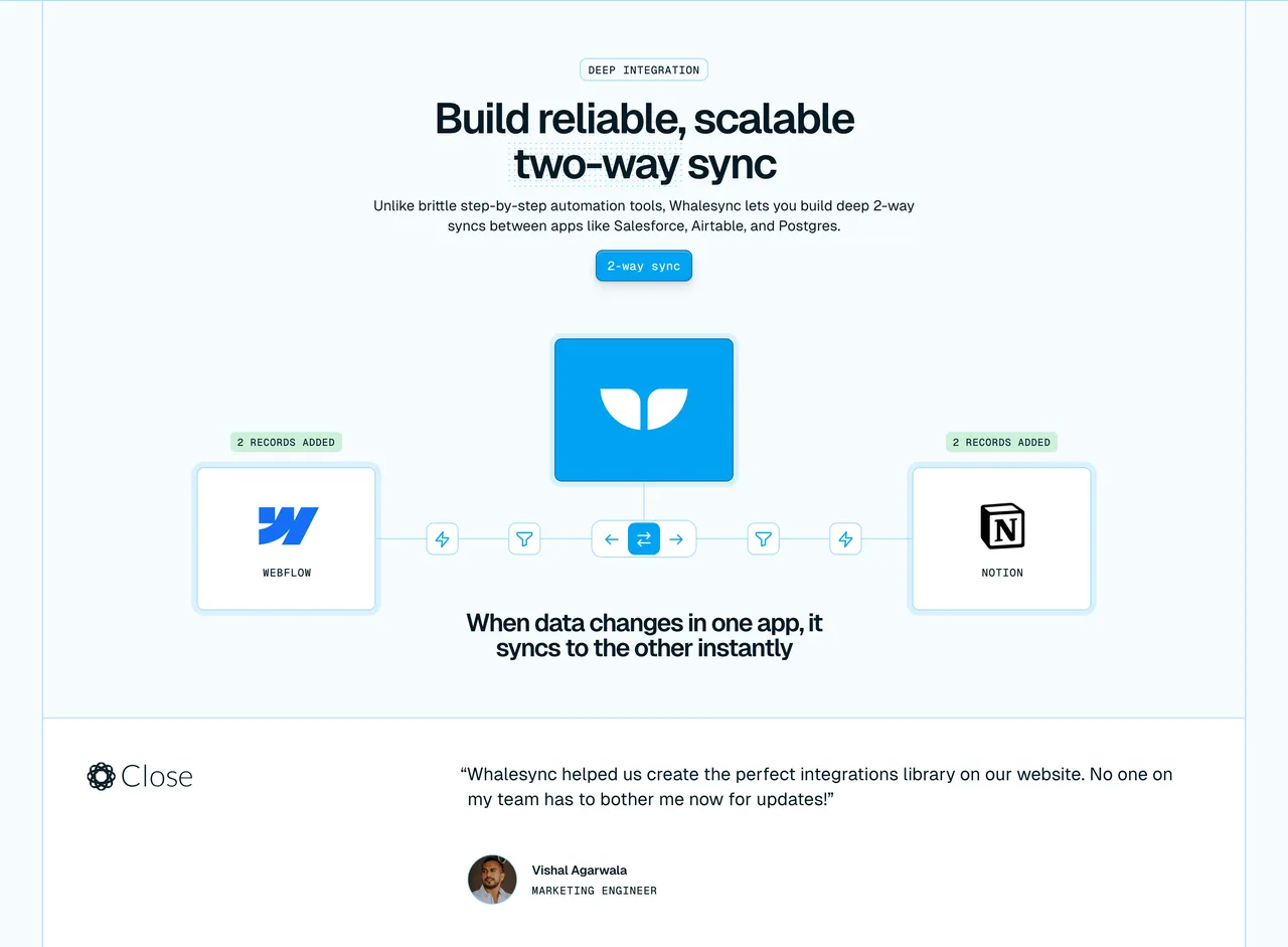 Whalesync brand asset featured on unsection.com
