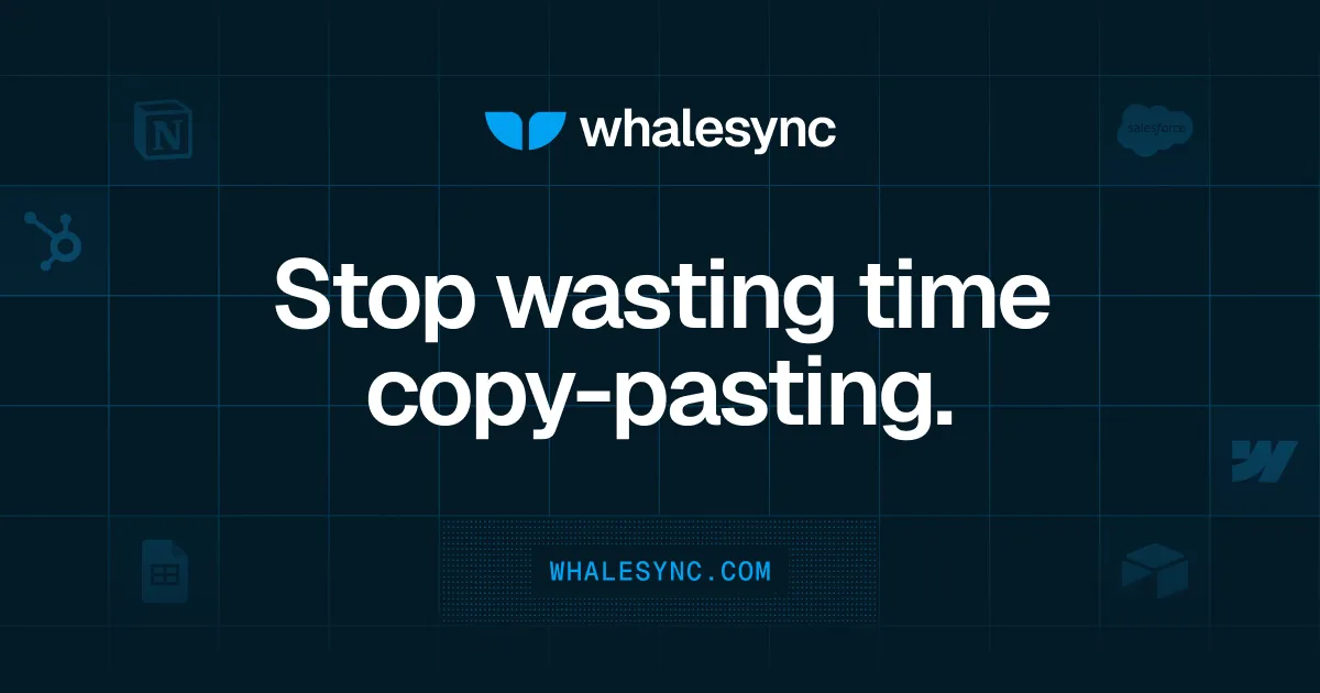 Whalesync brand asset featured on whalesync.com