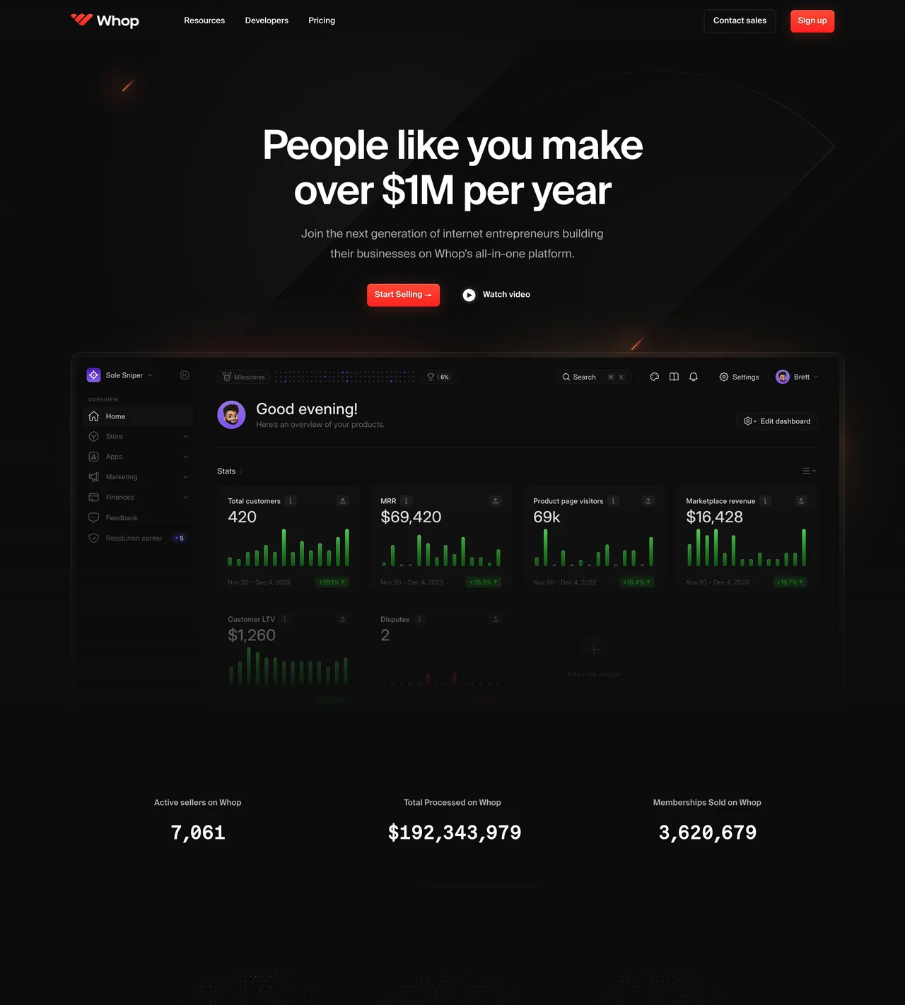 Whop brand asset featured on saaspo.com