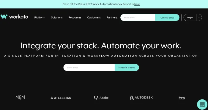 Workato brand asset featured on leadfeeder.com