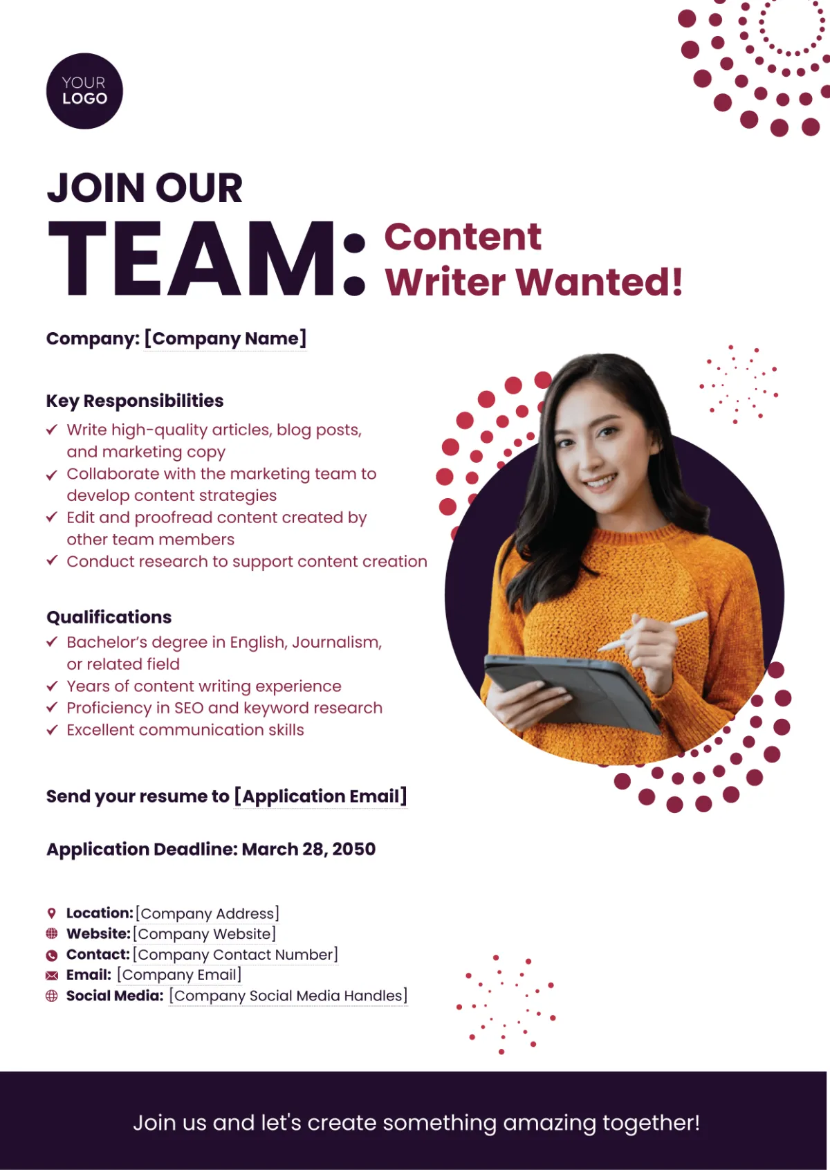 Writer brand asset featured on template.net