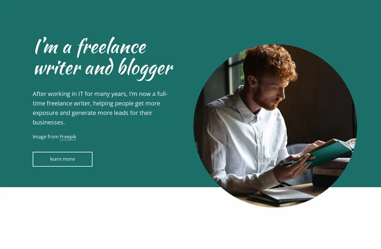 Writer brand asset featured on nicepage.com