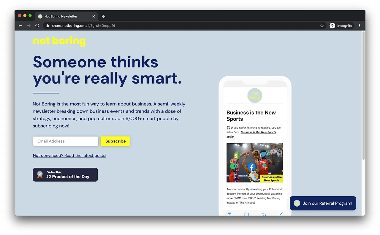 YesGraph brand asset featured on tango.vc