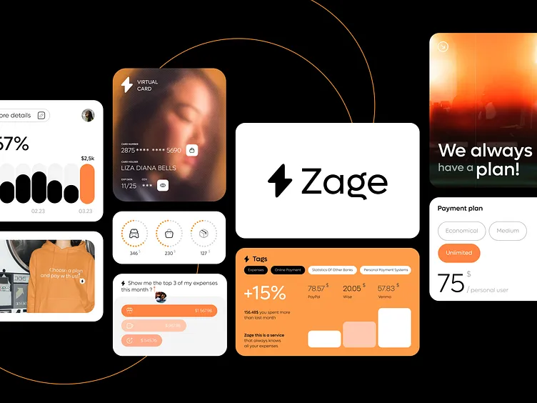 Zage brand asset featured on dribbble.com