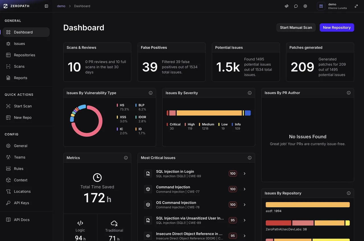 ZeroPath brand asset featured on zeropath.com