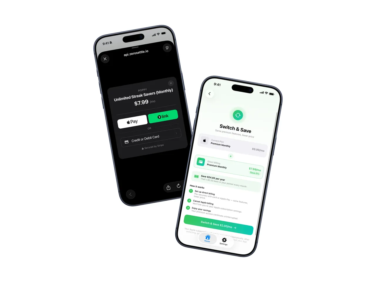 ZeroSettle brand asset featured on zerosettle.io